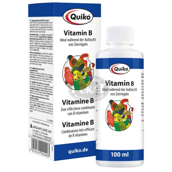 Quiko Vitamin B liquid: Ideal während der Aufzucht von Ziervögeln 100ml