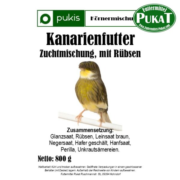 Pukis Kanarien Zucht mit Rübsen 800g