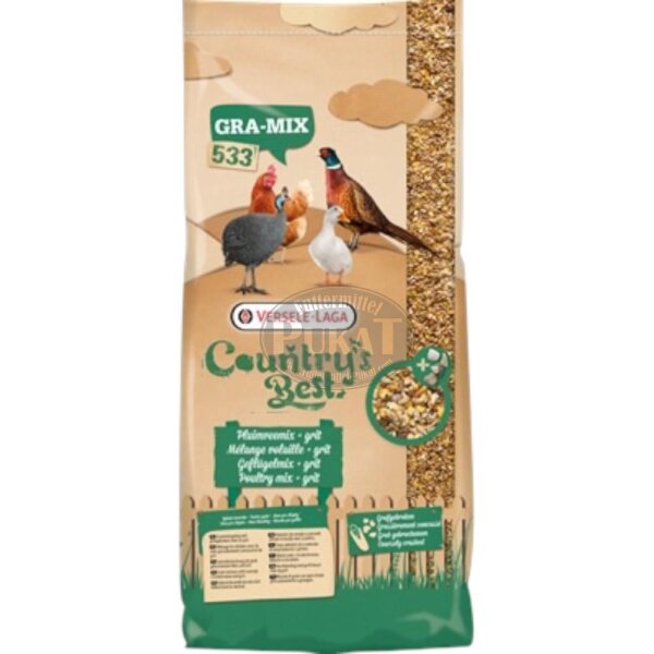 Countrys Best GRA-MIX Geflügel Mix + Grit 20kg - Getreidemischung mit grob gebrochenem Mais und Grit Nr.533