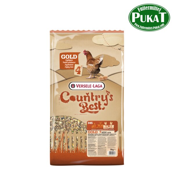 Countrys Best GOLD 4 Mix Mini Getreidemischung mit 2 mm Legepellets für Zwerghühner 20 kg