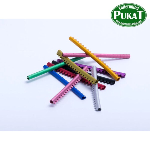 Farbringe offen Alu Stange a 20 Ringe Kanarien / Exoten - 3 mm - Komplettsett mit allen 10 Farben (200 Ringe)