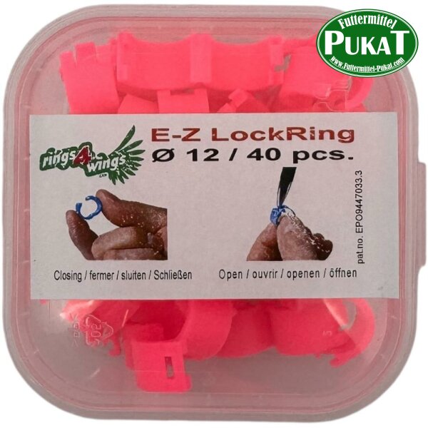 Farbringe E-Z Elastic Ringe Ø12 mm pink für Hühner 40 Stück