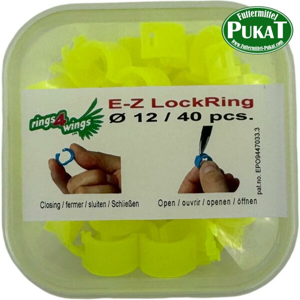 Farbringe E-Z Elastic Ringe Ø12 mm gelb für Hühner 40 Stück