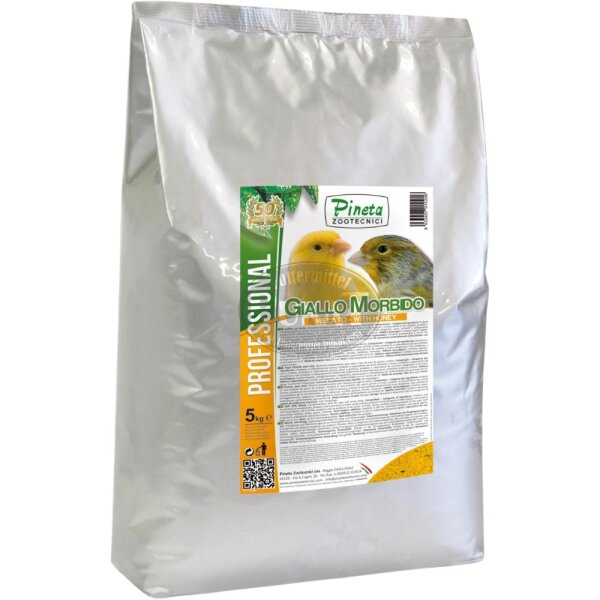 Pineta Giallo Morbido Mielato 5kg - feuchtes Eifutter mit Honig für alle Vogelarten