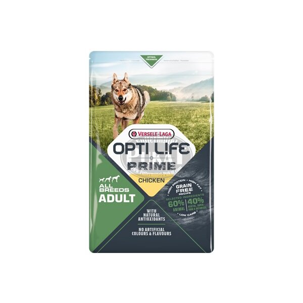 Opti Life Prime Adult Chicken 12,5kg - Getreidefreies Trockenfutter mit Huhn
