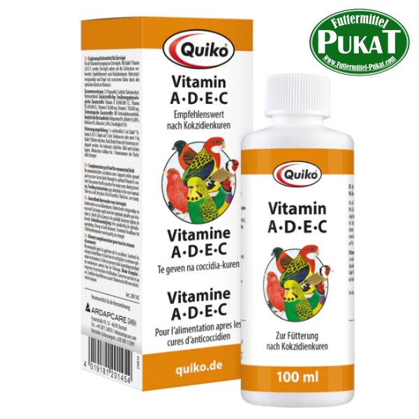 Quiko Vitamin A-D-E-C flüssig Vitamine  für Ziervögel und Brieftauben 200ml