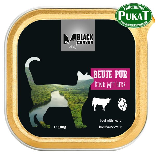Black Canyon Cat Beute Pur Rind mit Herz 100g