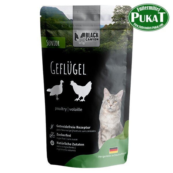 Black Canyon Cat Geflügel Senior Pouchbeutel 12 x 85g